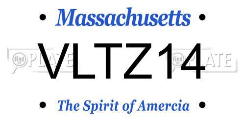 VLTZ14 Massachusetts License Plate