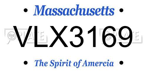 VLX3169 Massachusetts License Plate
