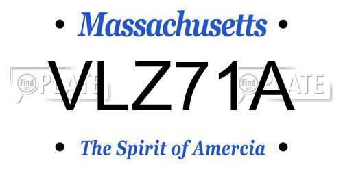 VLZ71A Massachusetts License Plate