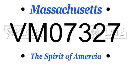 VM07327 Massachusetts License Plate