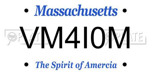VM4I0M Massachusetts License Plate