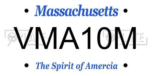 VMA10M Massachusetts License Plate