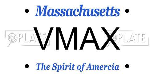 VMAX Massachusetts License Plate