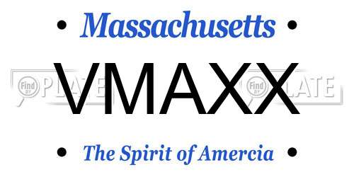 VMAXX Massachusetts License Plate