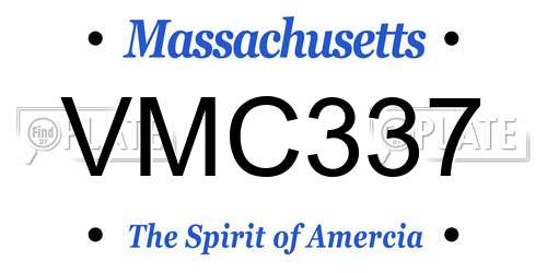 VMC337 Massachusetts License Plate
