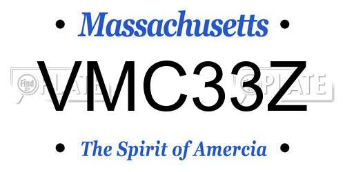 VMC33Z Massachusetts License Plate