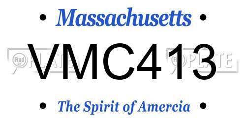 VMC413 Massachusetts License Plate