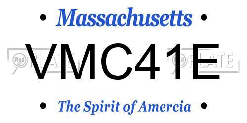 VMC41E Massachusetts License Plate