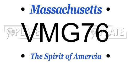 VMG76 Massachusetts License Plate