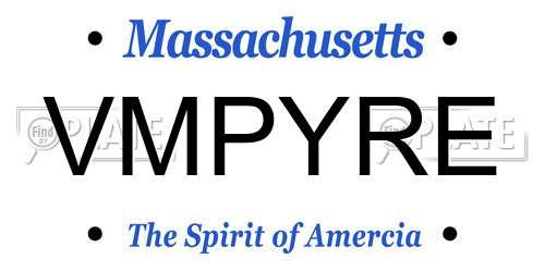VMPYRE Massachusetts License Plate