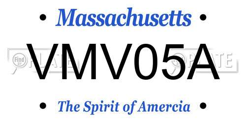 VMV05A Massachusetts License Plate