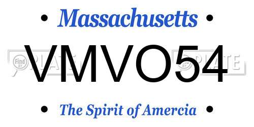VMVO54 Massachusetts License Plate