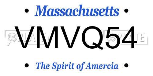 VMVQ54 Massachusetts License Plate