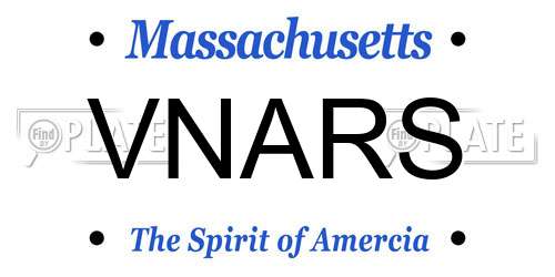 VNARS Massachusetts License Plate
