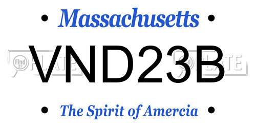 VND23B Massachusetts License Plate