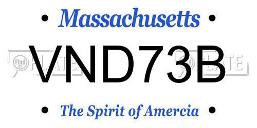 VND73B Massachusetts License Plate