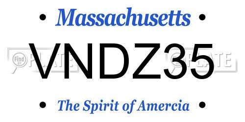 VNDZ35 Massachusetts License Plate