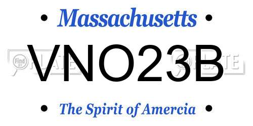 VNO23B Massachusetts License Plate