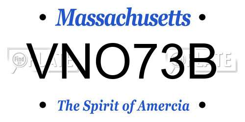 VNO73B Massachusetts License Plate