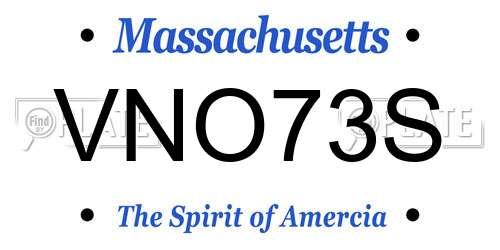 VNO73S Massachusetts License Plate