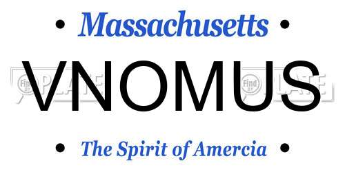 VNOMUS Massachusetts License Plate