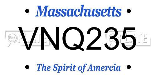 VNQ235 Massachusetts License Plate