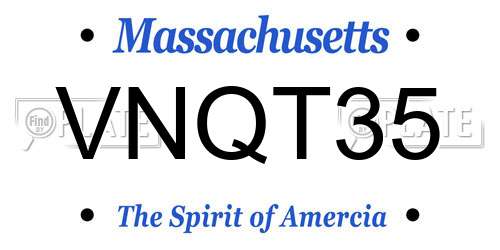 VNQT35 Massachusetts License Plate