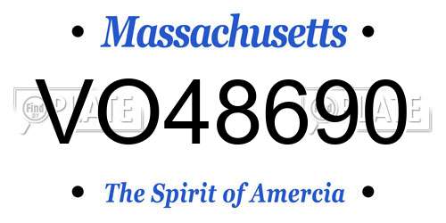 VO48690 Massachusetts License Plate