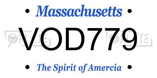 VOD779 Massachusetts License Plate