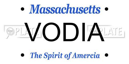 VODIA Massachusetts License Plate