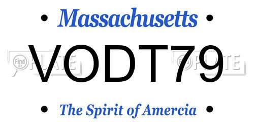 VODT79 Massachusetts License Plate