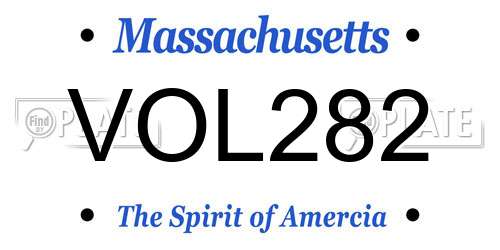 VOL282 Massachusetts License Plate