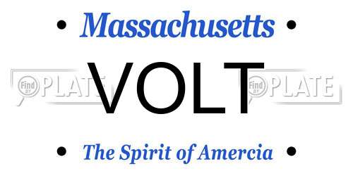 VOLT Massachusetts License Plate