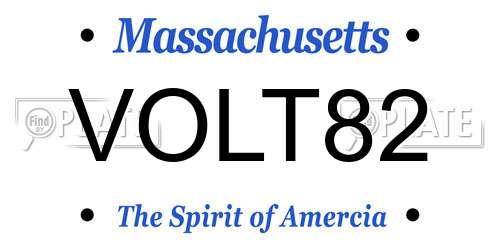 VOLT82 Massachusetts License Plate