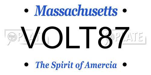 VOLT87 Massachusetts License Plate