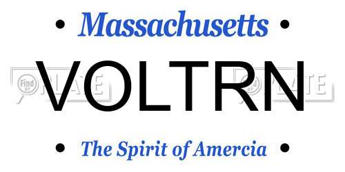 VOLTRN Massachusetts License Plate