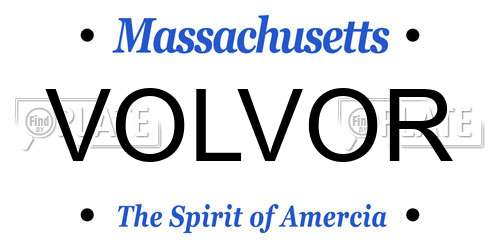 VOLVOR Massachusetts License Plate