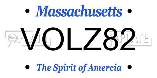 VOLZ82 Massachusetts License Plate
