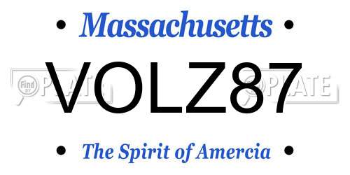 VOLZ87 Massachusetts License Plate
