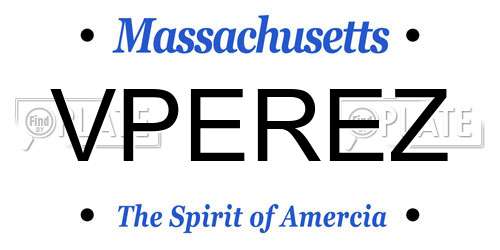 VPEREZ Massachusetts License Plate