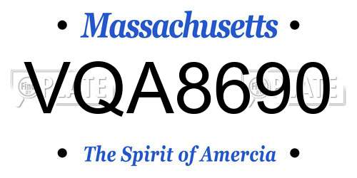 VQA8690 Massachusetts License Plate