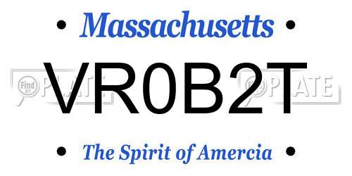 VR0B2T Massachusetts License Plate