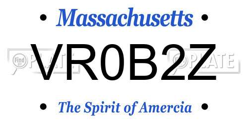 VR0B2Z Massachusetts License Plate