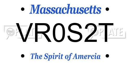 VR0S2T Massachusetts License Plate