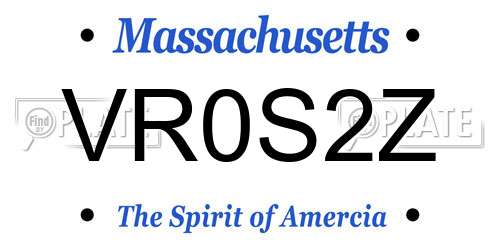 VR0S2Z Massachusetts License Plate