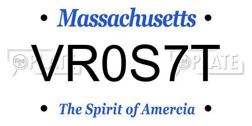 VR0S7T Massachusetts License Plate