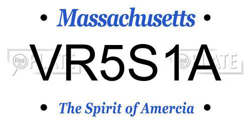 VR5S1A Massachusetts License Plate