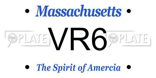 VR6 Massachusetts License Plate