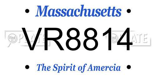 VR8814 Massachusetts License Plate