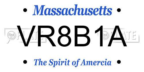 VR8B1A Massachusetts License Plate